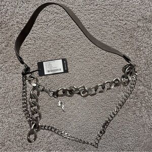 Dolls Kill DarkerWavs Chunky Silver Chain Belt